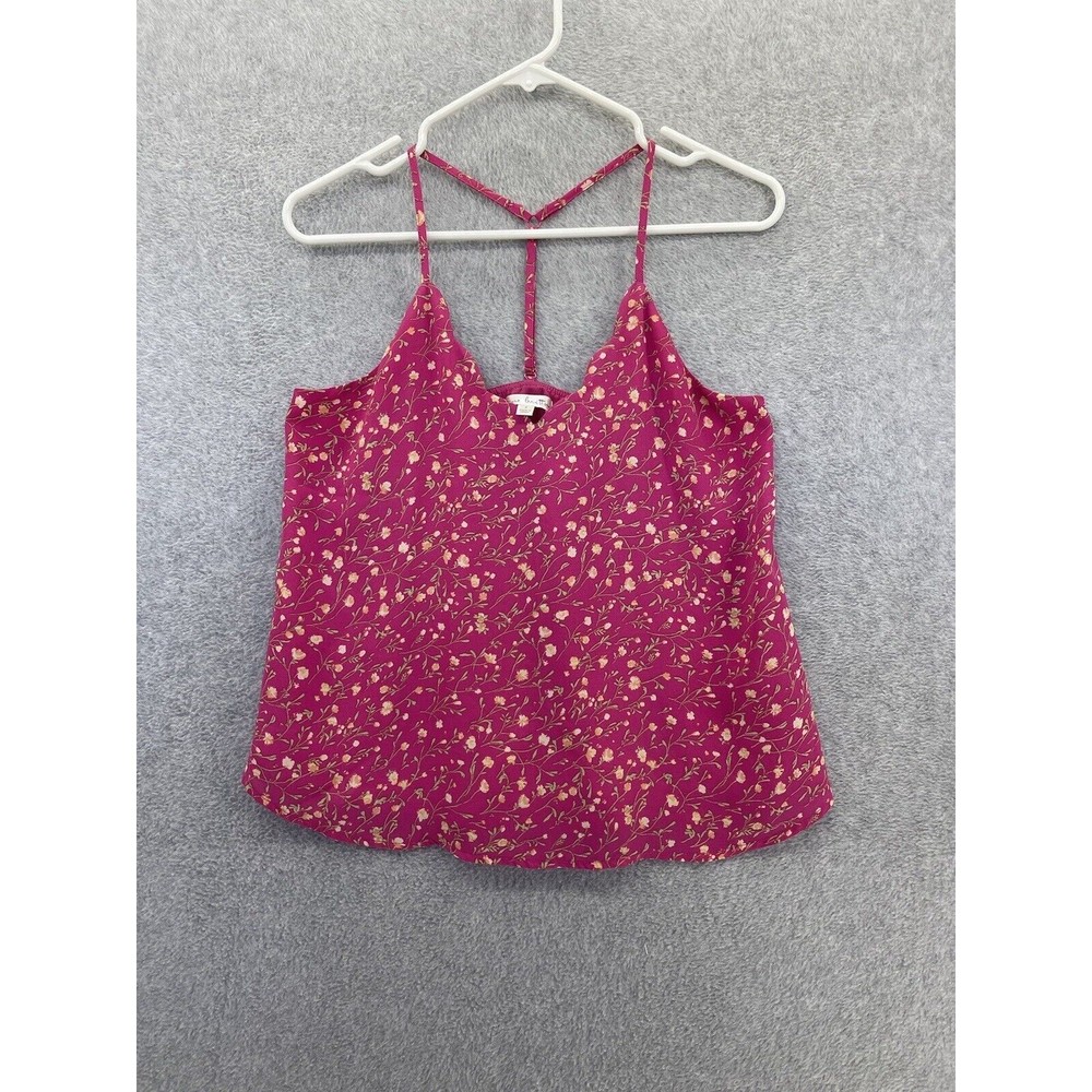 Nine Britton Women's Blouse Pink Floral Size Small T Back Tank Lined Sleeveless